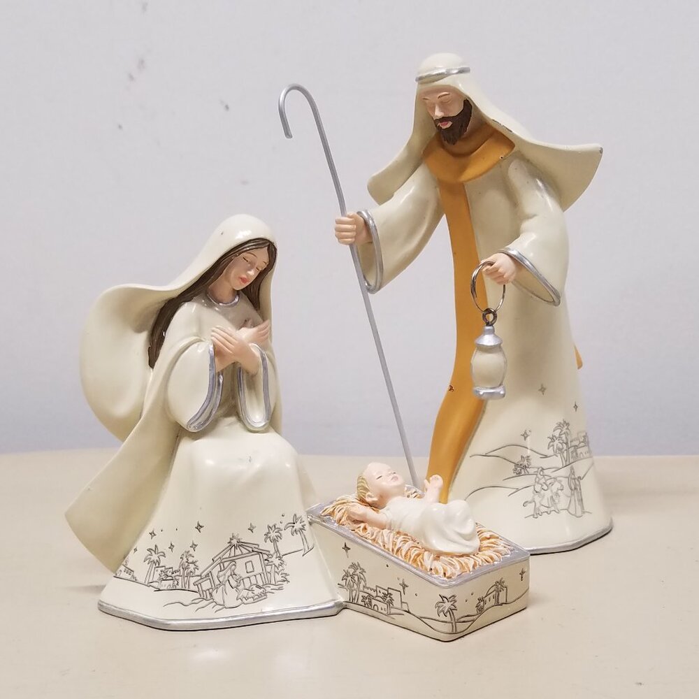 Silver Blessings Nativity Christmas Tree Collection Joseph, Mary, Jesus Figurine